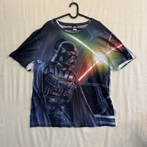 Star Wars Luke Skywalker & Darth Vader Fight All Over T Shirt Size xxxl